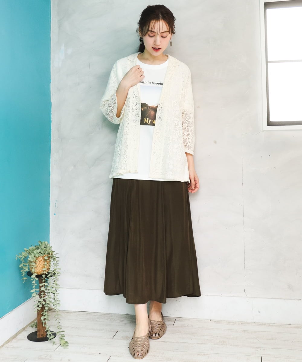 OLJFD01099 eur3(エウルキューブ) 【大きいサイズ】レースジャケット アイボリー