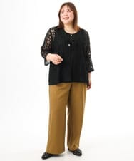 OLJFD01099 eur3(エウルキューブ) 【大きいサイズ】レースジャケット ブラック