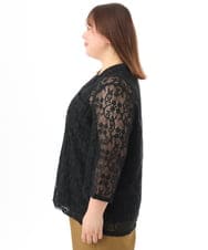 OLJFD01099 eur3(エウルキューブ) 【大きいサイズ】レースジャケット ブラック