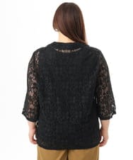 OLJFD01099 eur3(エウルキューブ) 【大きいサイズ】レースジャケット ブラック