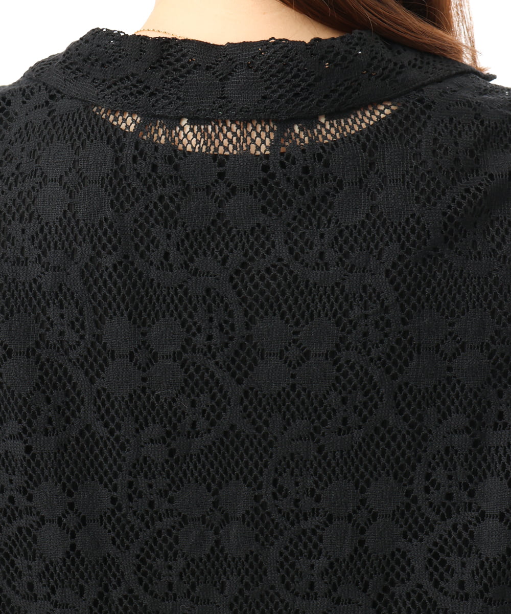 OLJFD01099 eur3(エウルキューブ) 【大きいサイズ】レースジャケット ブラック
