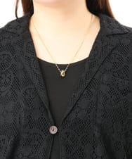 OLJFD01099 eur3(エウルキューブ) 【大きいサイズ】レースジャケット ブラック