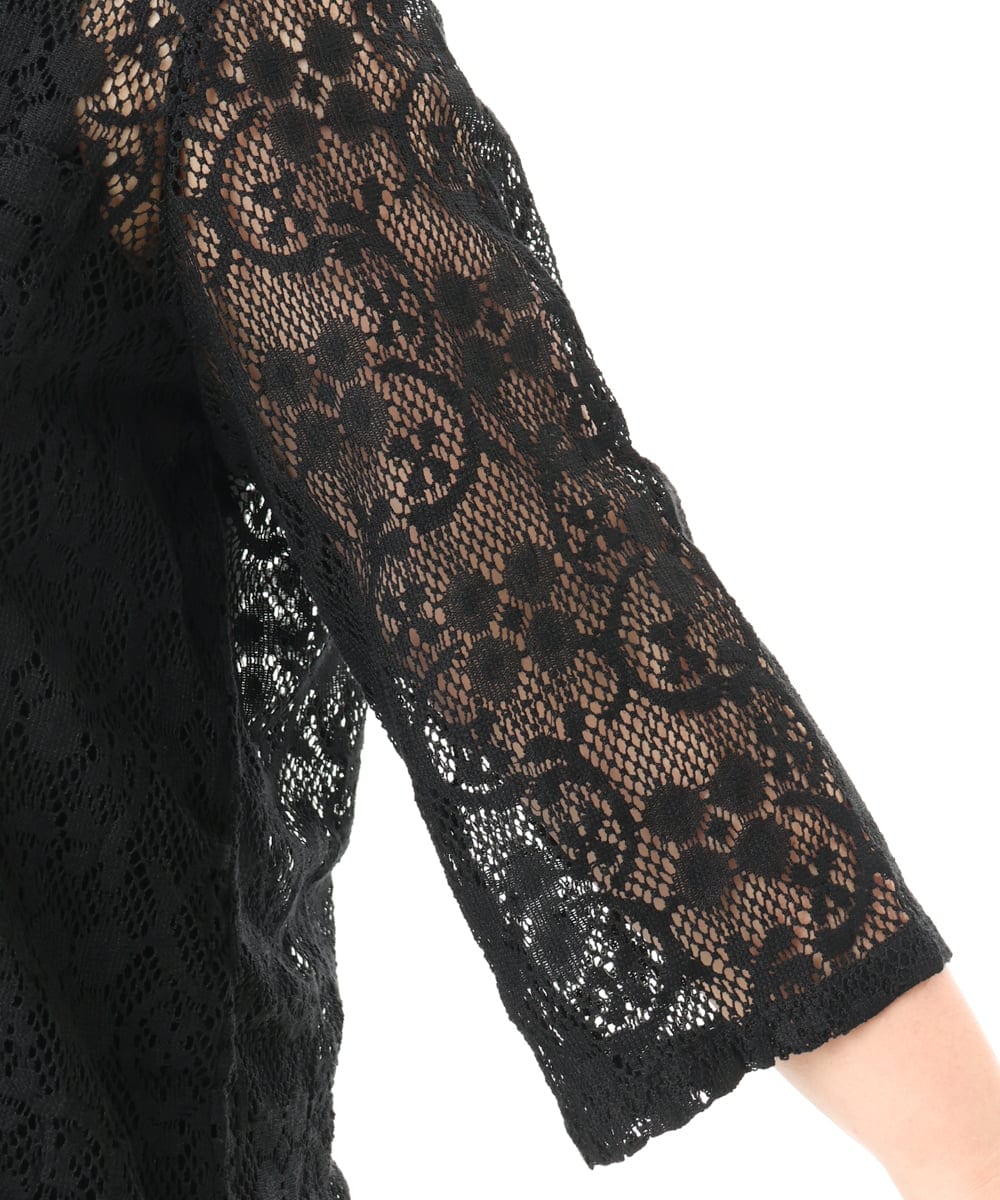 OLJFD01099 eur3(エウルキューブ) 【大きいサイズ】レースジャケット ブラック