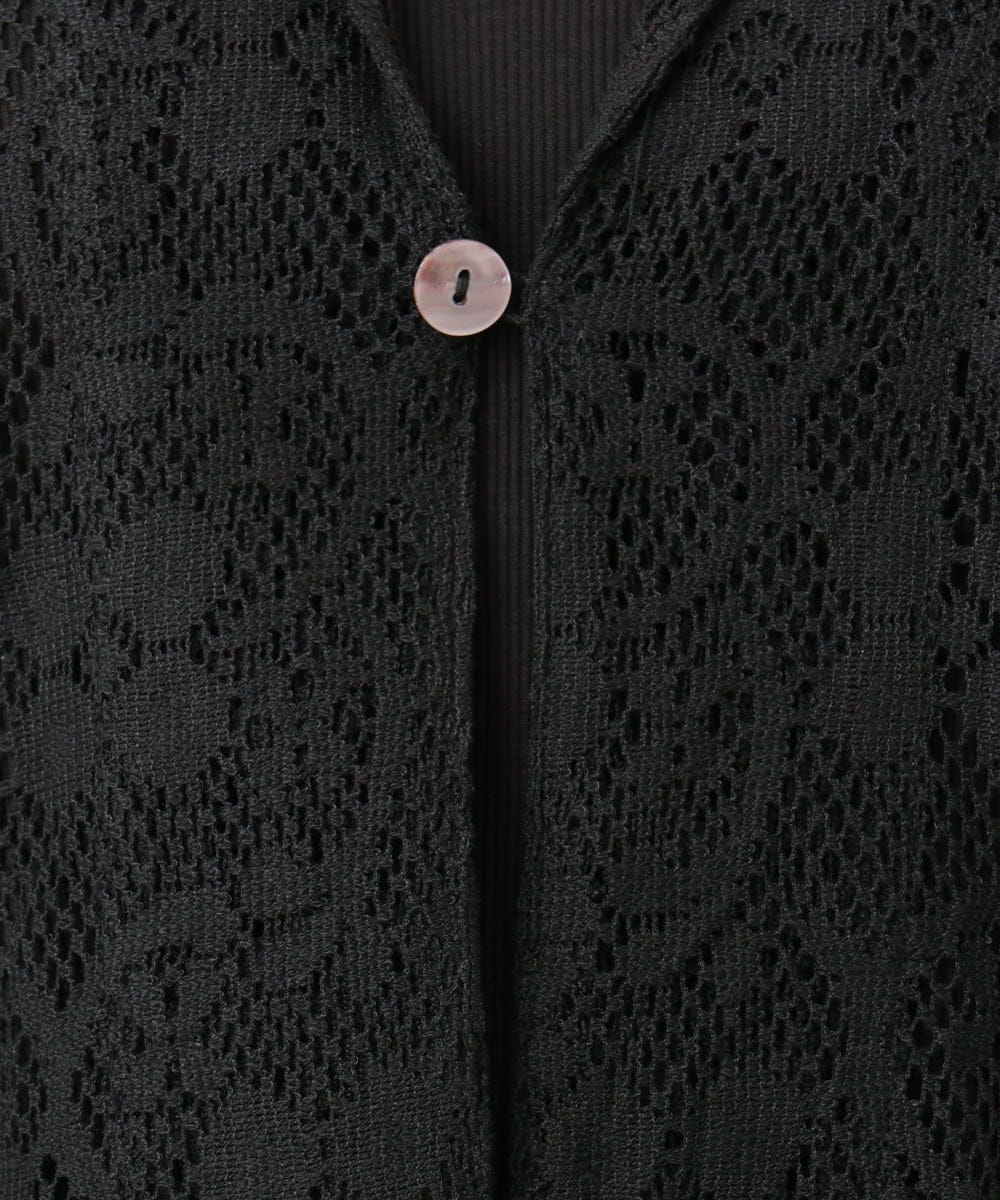 OLJFD01099 eur3(エウルキューブ) 【大きいサイズ】レースジャケット ブラック