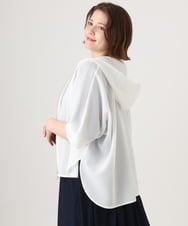 OLJGD12119 eur3(エウルキューブ) 【大きいサイズ】メッシュフーディ―ジャケット ホワイト