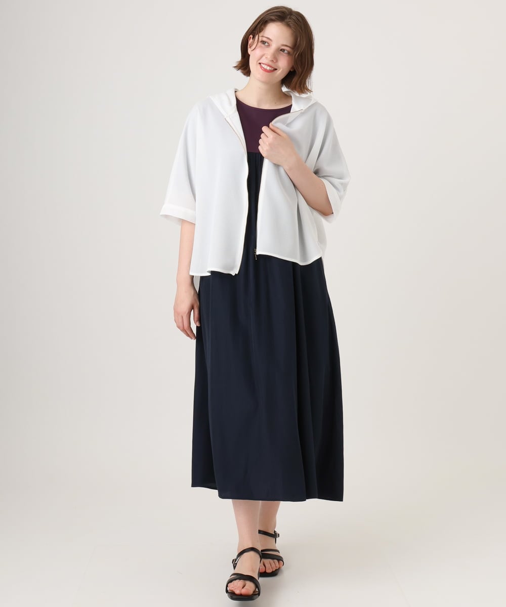 OLJGD12119 eur3(エウルキューブ) 【大きいサイズ】メッシュフーディ―ジャケット ホワイト