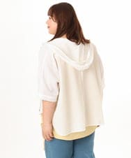 OLJGD12119 eur3(エウルキューブ) 【大きいサイズ】メッシュフーディ―ジャケット ホワイト