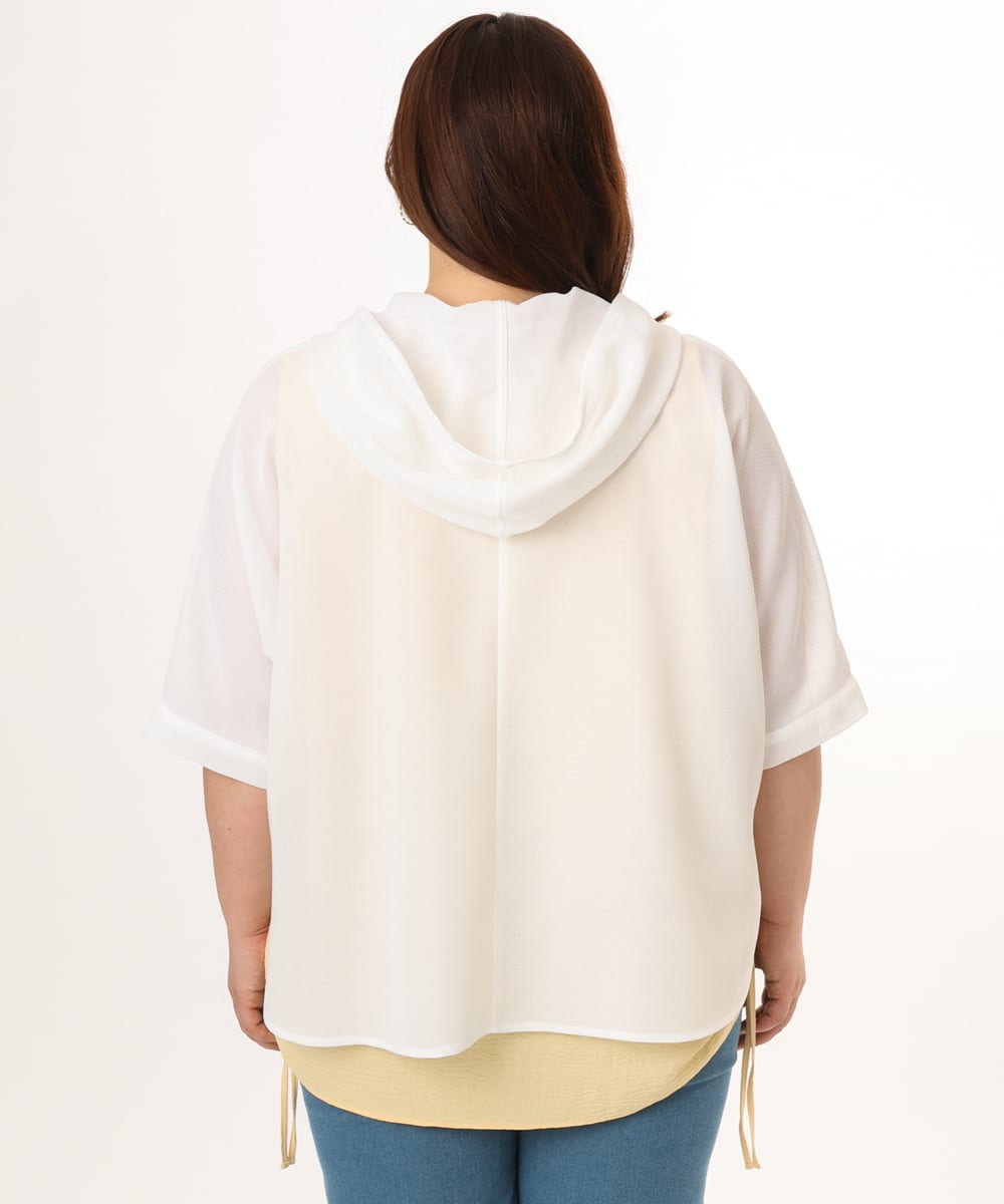 OLJGD12119 eur3(エウルキューブ) 【大きいサイズ】メッシュフーディ―ジャケット ホワイト