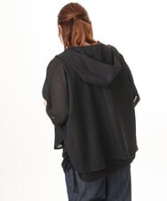 OLJGD12119 eur3(エウルキューブ) 【大きいサイズ】メッシュフーディ―ジャケット ブラック