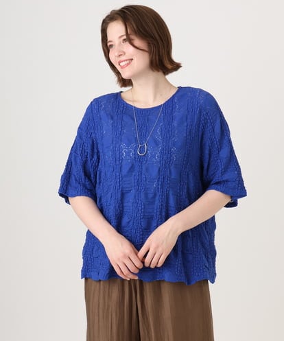 OLKFD19099 eur3 【大きいサイズ】シャーリングレースアンサンブル