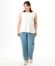 OLKFD36044 eur3(エウルキューブ) 【大きいサイズ/接触冷感】リブラウンドネックタンクトップ アイボリー