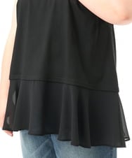OLKFD40049 eur3(エウルキューブ) 【大きいサイズ】裾シフォンタンクトップ ブラック