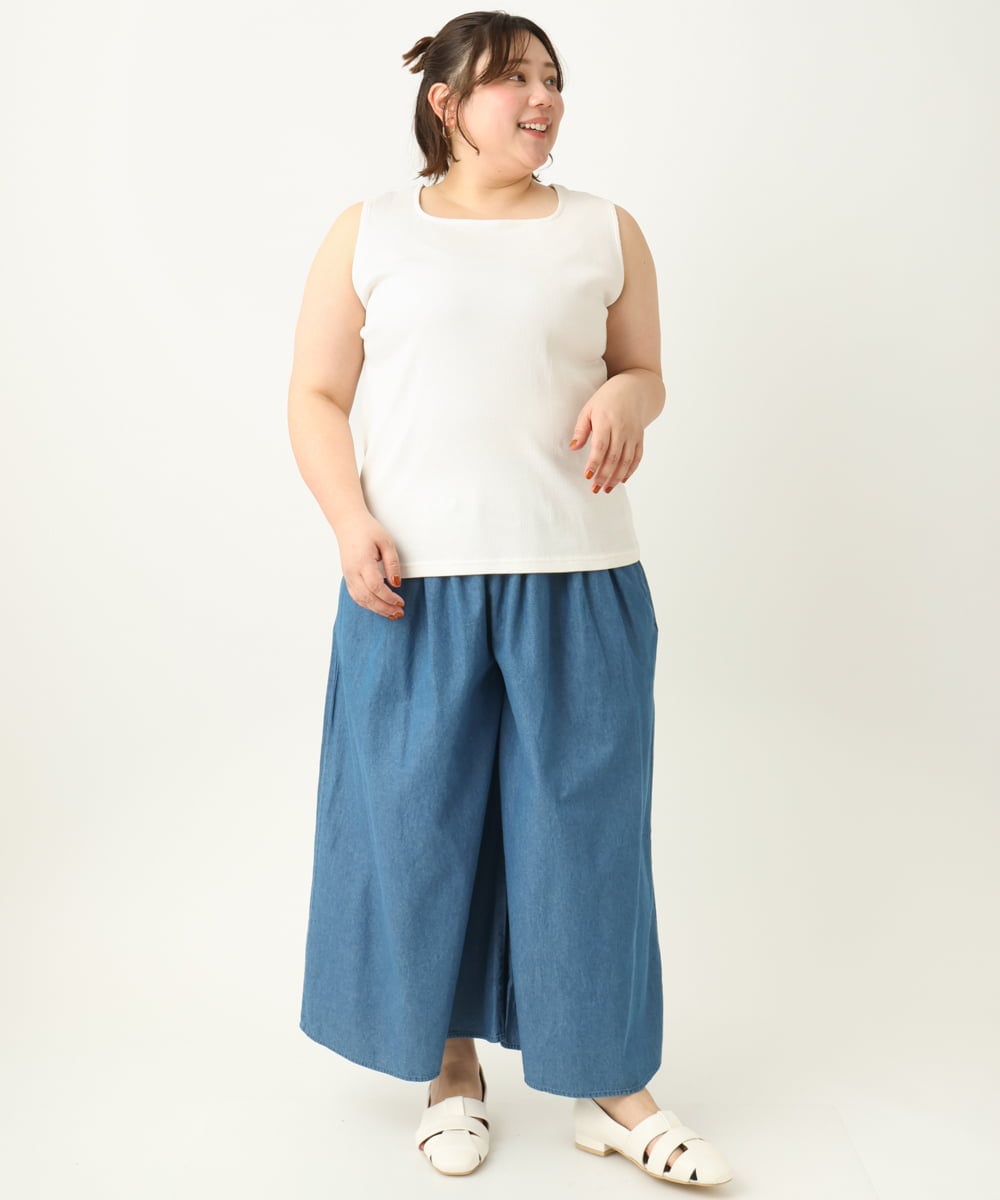 OLKGA08034 eur3(エウルキューブ) 【大きいサイズ】リブタンクトップ ホワイト(90)