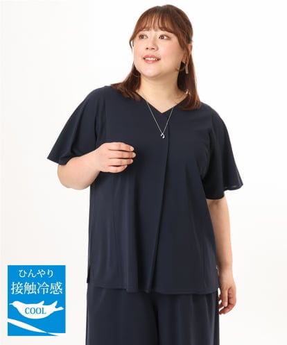 OLKGD27079 eur3 【大きいサイズ/接触冷感/セットアップ対応】Vネックジャージートップス