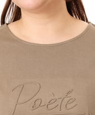 OLKGD34054 eur3(エウルキューブ) 【大きいサイズ/UVカット/接触冷感】コットンエンボスロゴＴシャツ モカ