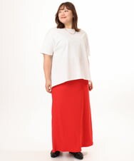 OLKGD34054 eur3(エウルキューブ) 【大きいサイズ/UVカット/接触冷感】コットンエンボスロゴＴシャツ ホワイト