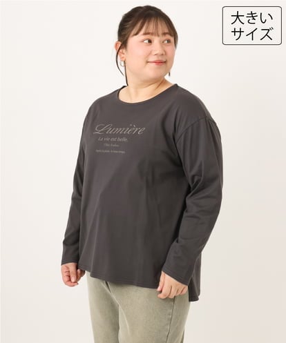 OLKKD09064 eur3 【大きいサイズ】ドロップショルダーロゴTシャツ