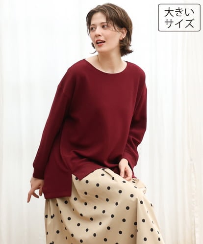 OLKKD11089 eur3 【大きいサイズ】袖リブイレヘムカットソー