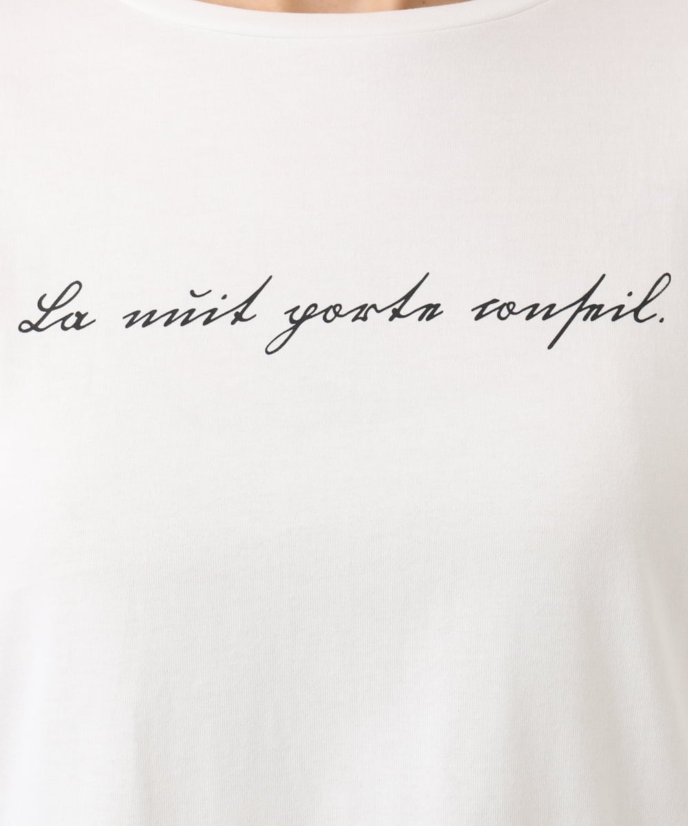 OLKLD16064 eur3(エウルキューブ) 【大きいサイズ】コットンロゴ長袖Tシャツ ホワイト