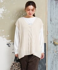 OLKLD16064 eur3(エウルキューブ) 【大きいサイズ】コットンロゴ長袖Tシャツ ホワイト