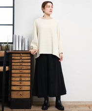 OLKLD19069 eur3(エウルキューブ) 【大きいサイズ】千鳥ジャカードカットソー アイボリー