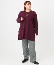 OLLBD22099 eur3(エウルキューブ) 【大きいサイズ】ストレートジャージーパンツ ダークグレー(93)