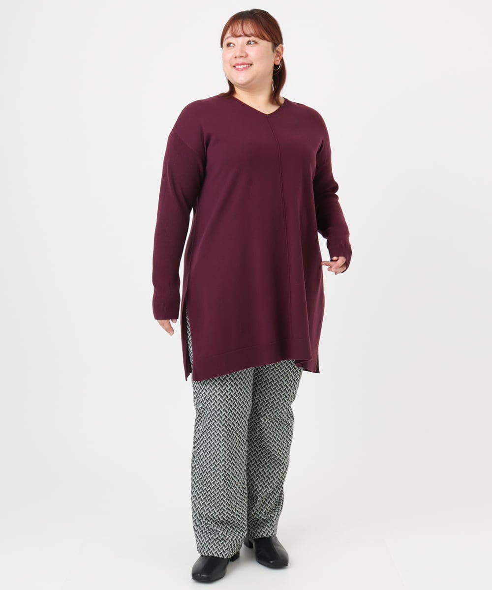 OLLBD22099 eur3(エウルキューブ) 【大きいサイズ】ストレートジャージーパンツ ダークグレー(93)