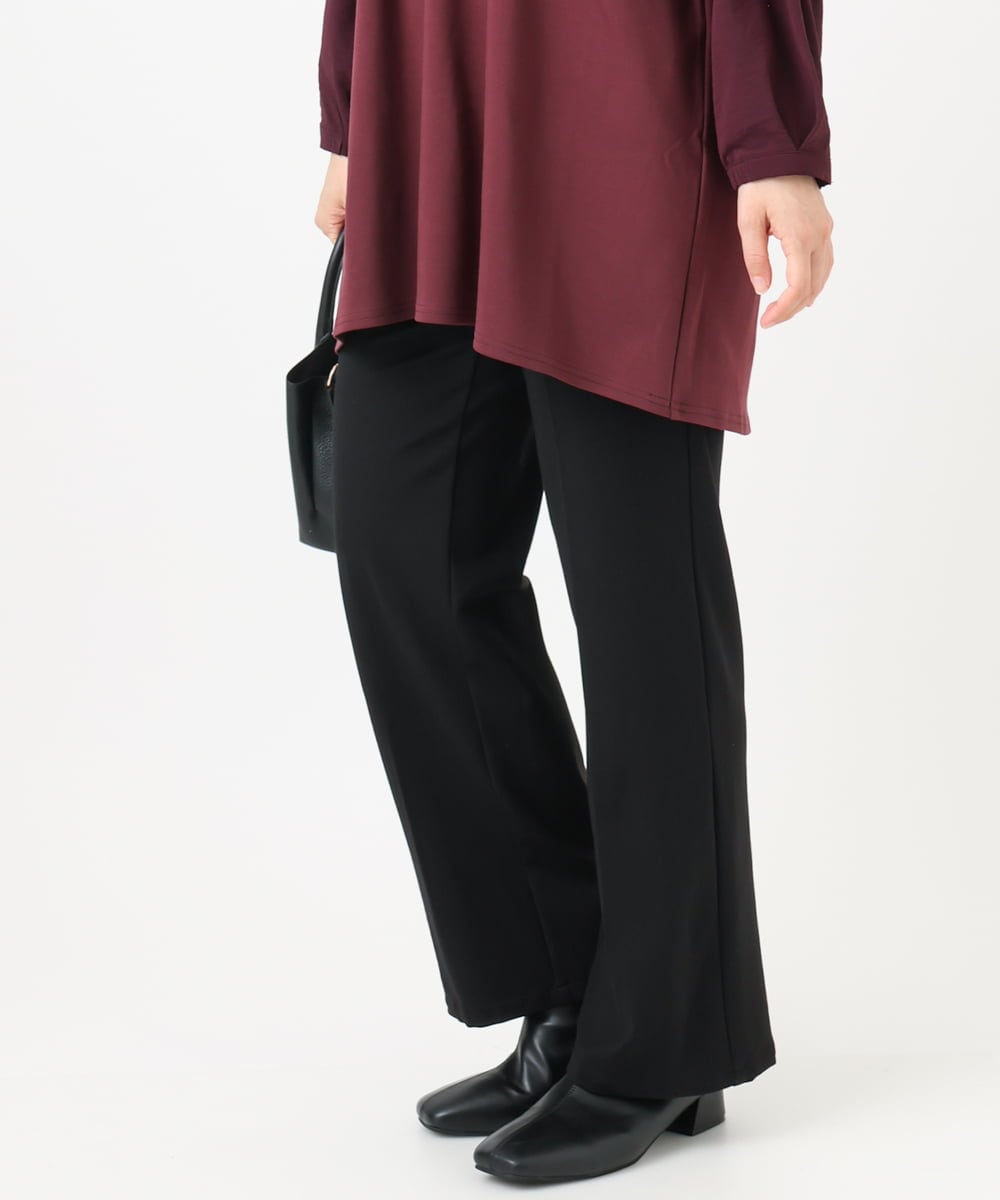 OLLBD22099 eur3(エウルキューブ) 【大きいサイズ】ストレートジャージーパンツ ブラック(94)