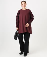 OLLBD22099 eur3(エウルキューブ) 【大きいサイズ】ストレートジャージーパンツ ブラック(94)