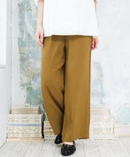 OLLFD18099 eur3(エウルキューブ) 【大きいサイズ】ストレッチワイドイージーパンツ キャメル