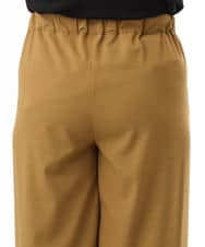 OLLFD18099 eur3(エウルキューブ) 【大きいサイズ】ストレッチワイドイージーパンツ キャメル