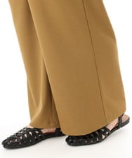 OLLFD18099 eur3(エウルキューブ) 【大きいサイズ】ストレッチワイドイージーパンツ キャメル