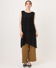 OLLFD18099 eur3(エウルキューブ) 【大きいサイズ】ストレッチワイドイージーパンツ キャメル