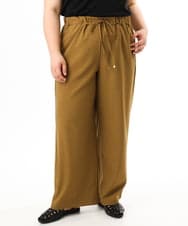 OLLFD18099 eur3(エウルキューブ) 【大きいサイズ】ストレッチワイドイージーパンツ キャメル