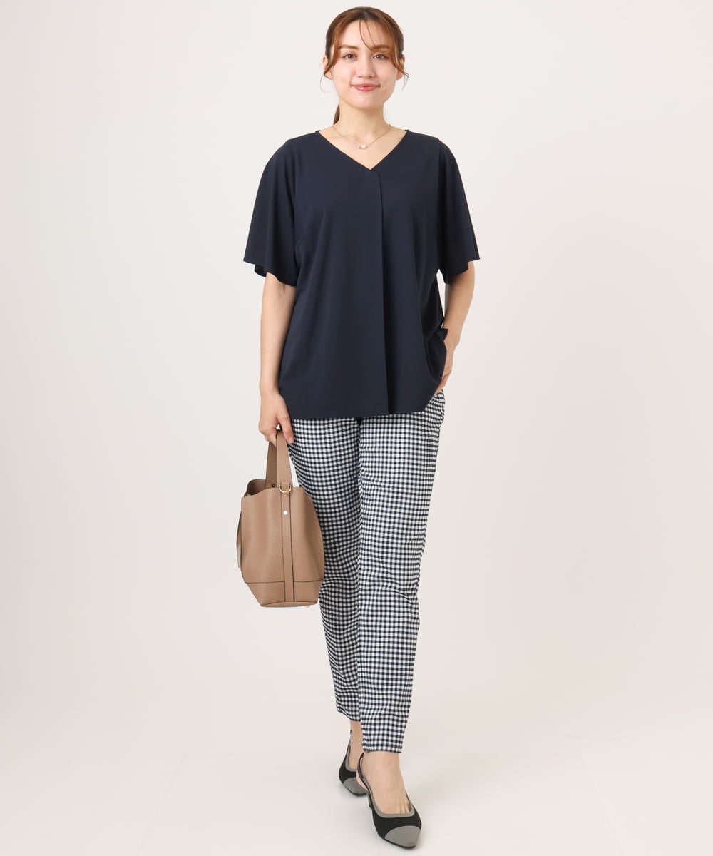 OLLGD15089 eur3(エウルキューブ) 【大きいサイズ/接触冷感】ハイパーストレッチパンツ ネイビー