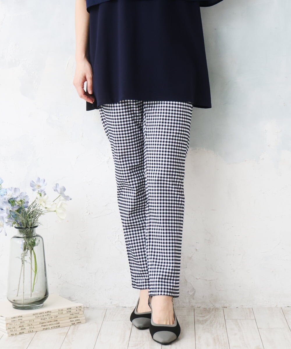 OLLGD15089 eur3(エウルキューブ) 【大きいサイズ/接触冷感】ハイパーストレッチパンツ ネイビー