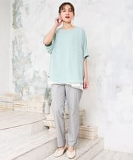 OLLGD15089 eur3(エウルキューブ) 【大きいサイズ/接触冷感】ハイパーストレッチパンツ グレー