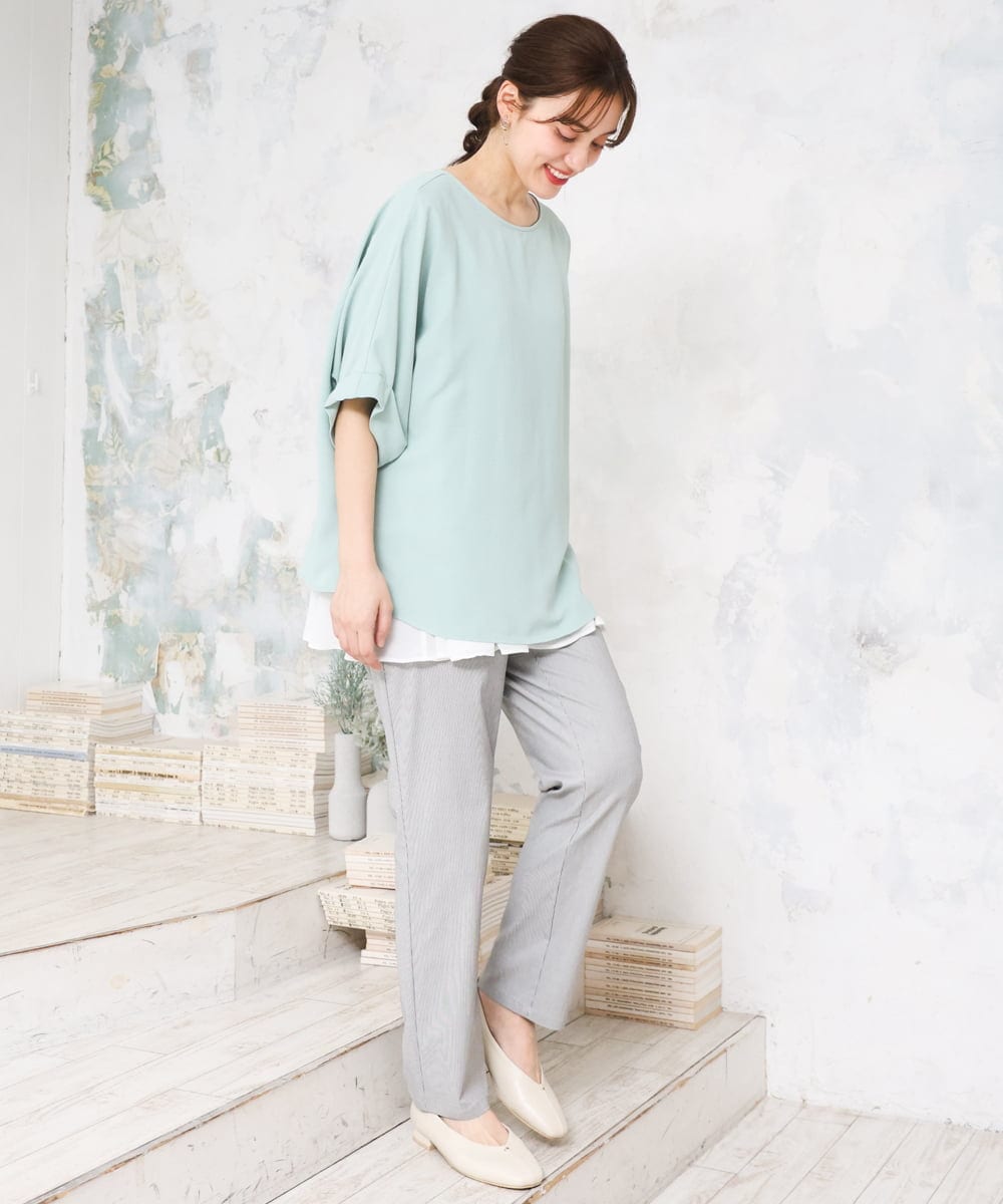 OLLGD15089 eur3(エウルキューブ) 【大きいサイズ/接触冷感】ハイパーストレッチパンツ グレー