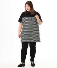 OLLGD15089 eur3(エウルキューブ) 【大きいサイズ/接触冷感】ハイパーストレッチパンツ ブラック