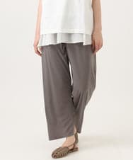 OLLGD20079 eur3(エウルキューブ) 【大きいサイズ】カットプリーツパンツ グレー