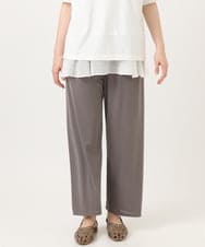 OLLGD20079 eur3(エウルキューブ) 【大きいサイズ】カットプリーツパンツ グレー