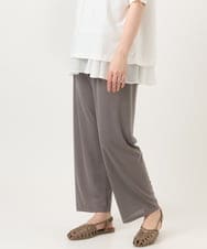 OLLGD20079 eur3(エウルキューブ) 【大きいサイズ】カットプリーツパンツ グレー