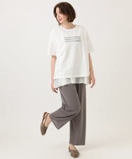 OLLGD20079 eur3(エウルキューブ) 【大きいサイズ】カットプリーツパンツ グレー