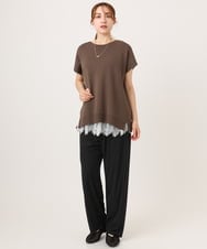 OLLGD20079 eur3(エウルキューブ) 【大きいサイズ】カットプリーツパンツ ブラック