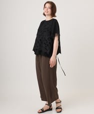 OLLID34099 eur3(エウルキューブ) 【大きいサイズ】エアリーメッシュイージーパンツ ダークブラウン