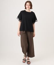 OLLID34099 eur3(エウルキューブ) 【大きいサイズ】エアリーメッシュイージーパンツ ダークブラウン