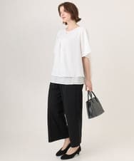 OLLID34099 eur3(エウルキューブ) 【大きいサイズ】エアリーメッシュイージーパンツ ブラック