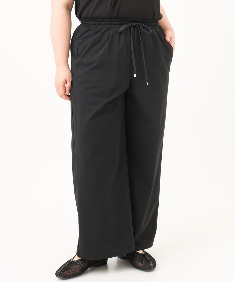 OLLID34099 eur3(エウルキューブ) 【大きいサイズ】エアリーメッシュイージーパンツ ブラック
