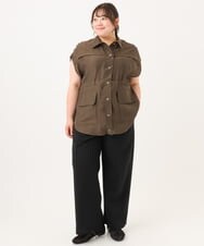 OLLID34099 eur3(エウルキューブ) 【大きいサイズ】エアリーメッシュイージーパンツ ブラック