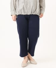 OLLKA03099 eur3(エウルキューブ) 【大きいサイズ】ポンチストレートパンツ ネイビー(57)